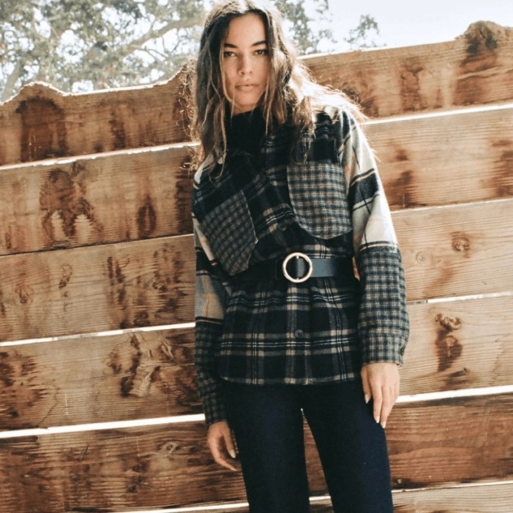 RAILS Ridley Jacket Mixed Mint Plaid Oversized Shirt Jacket Size Small - Picture 7 of 10